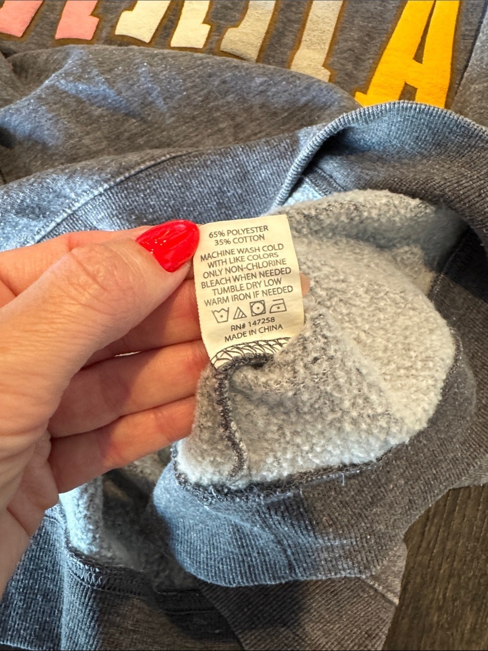 Simply Southern Grey 'MAMA' Sweatshirt with Pink & Yellow Accents - Picture 4 of 5